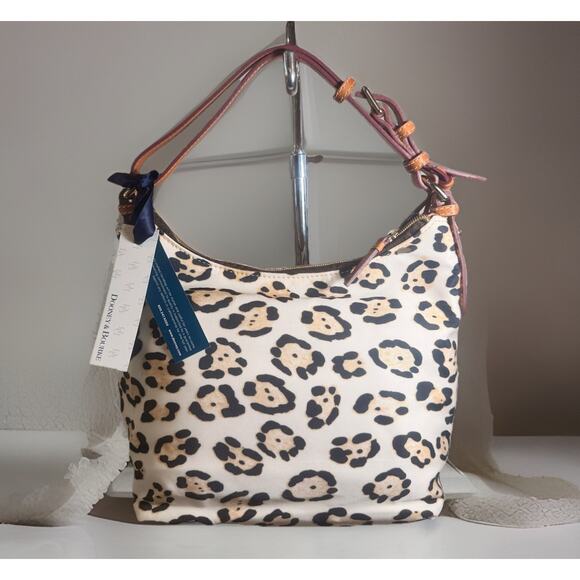NWT Rare Dooney & Bourke Leopard Print Small Zipper Pocket Satchel - Picture 11 of 16